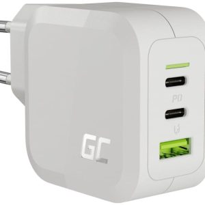 Green Cell 2x USB-C 1x USB-A 65W GaN biała