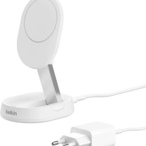Belkin BoostCharge Pro MagsSafe, Qi2 + zasilacz, biała