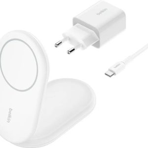 Belkin MagsSafe Qi2 15W biała z zasilaczem 20W