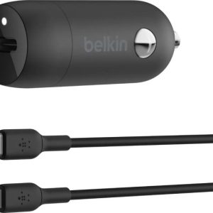 Belkin 30W USB-C, PD, PPS, czarna + kabel Lightning