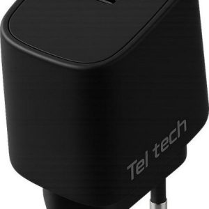 Teltech ładowarka sieciowa USB / Typ-C 25W QC PD czarny TCH-02