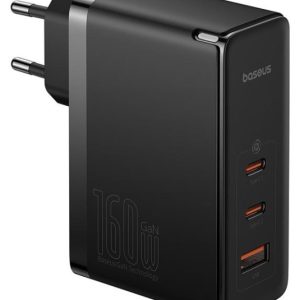 Baseus GaN5 Pro 2xUSB-C + USB, 160W (czarna)