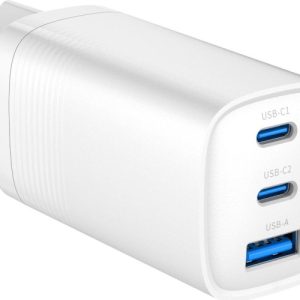 Gembird GaN USB QC3.0 27W 2xType-C max 65W biała