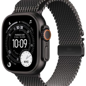 Apple Watch Ultra 3 GPS + Cellular 49mm Black Titanium Case | Black Titanium Milanese Loop - L