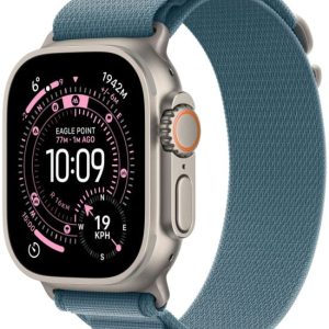 Apple Watch Ultra 3 GPS + Cellular 49mm Natural Titanium Case | Light Blue Alpine Loop - Medium